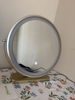 LED Tri-color Ring Light Makeup Mirror 15-inch