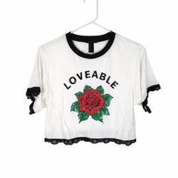 Loveable Rose Graphic Crop Top