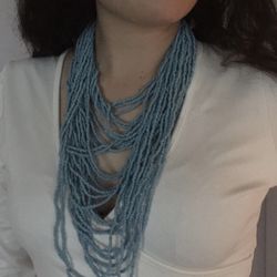 🪻Multi Strand Turquoise Color Beaded Necklace ✨