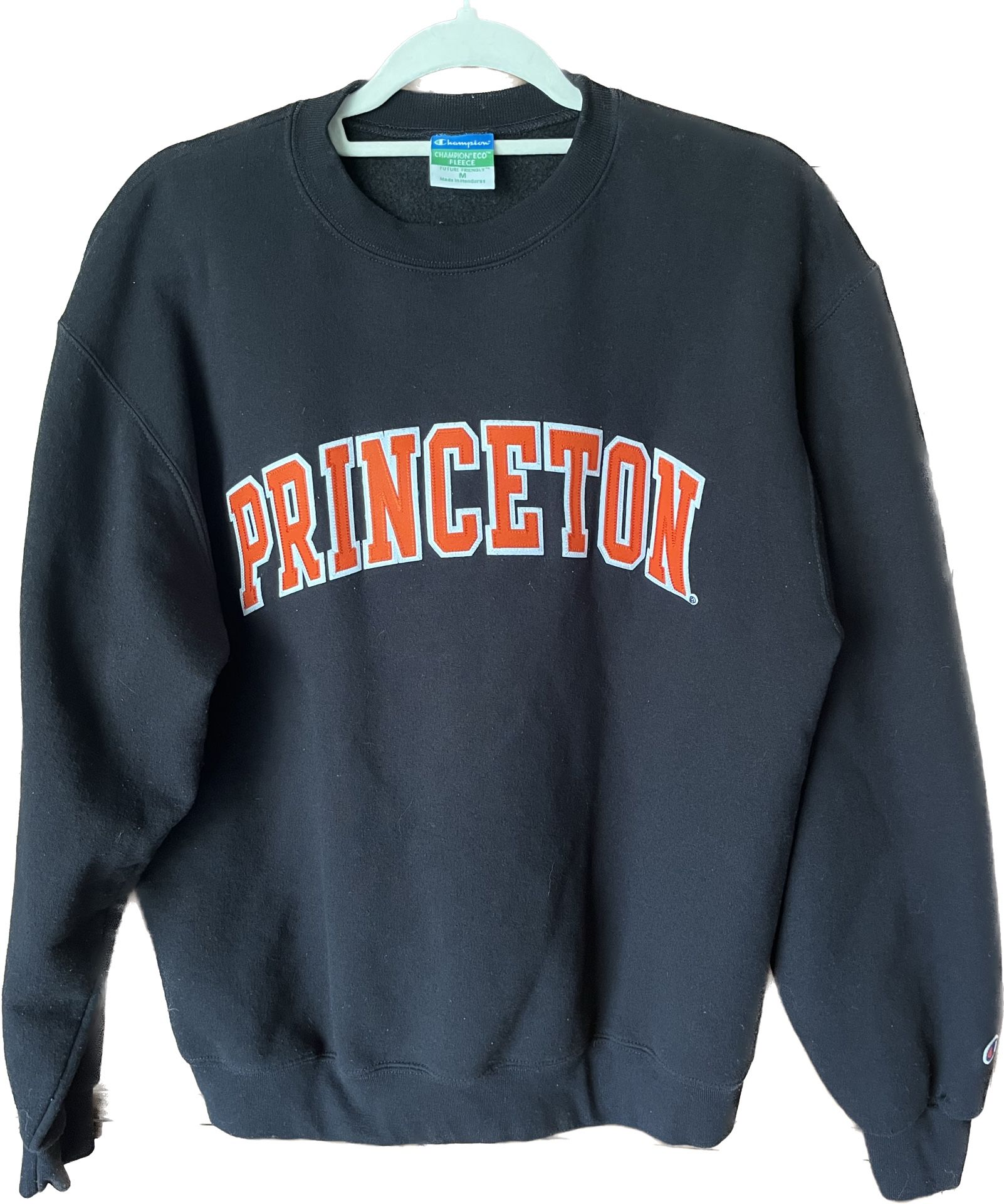 Princeton Embroidered Champion Eco Fleece Black Crewneck Sweatshirt Men’s Medium