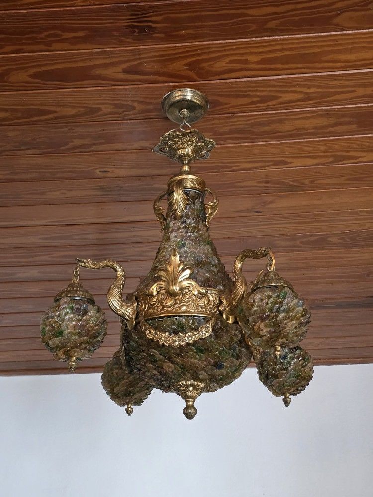 Antique Brass Chandelier Lamp Reproduction