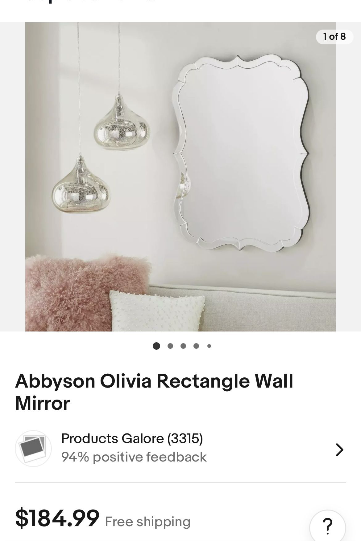 Abbyson Olivia Rectangle Wall Mirror