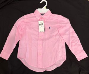 NWT Polo Ralph Lauren Boys Pink Button Down Shirt Size 4