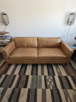 Lulu & Georgia Aurielle Leather Tan Sofa