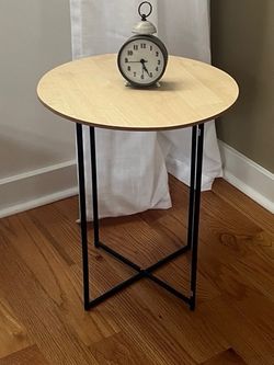 Round Wooden Top Side Table
