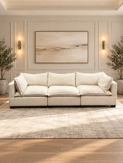 Beige Oversized Cloud Couch Modular Sofa [FREE Delivery]