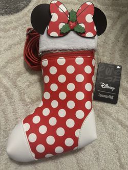 Loungefly X Disney Minnie Mouse Christmas Stocking Crossbody NEW