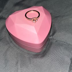 Rose Gold Pandora Heart Ring Size 7