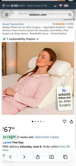 Wedge Pillow Set for After Surgery - Adjustable Headrest