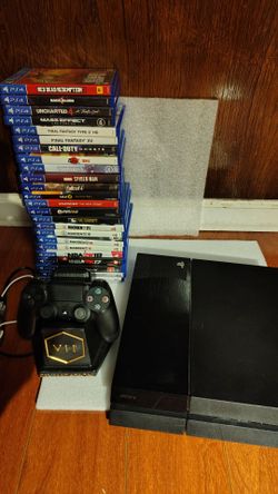 PlayStation 4 500 GB bundle 24 games controller and cables bundle