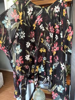 NWT Lane Bryant Sheer Floral Blouse