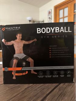 Exercise gym ball with resistance band, open box never used