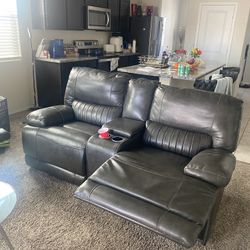 2pc Leather Recliner Couch