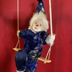 Clown Porcelain Doll On A Swing