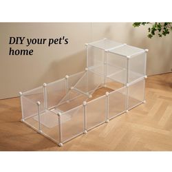 White Clear Plastic Playpen,12 X 12 Inch, 24 Panels