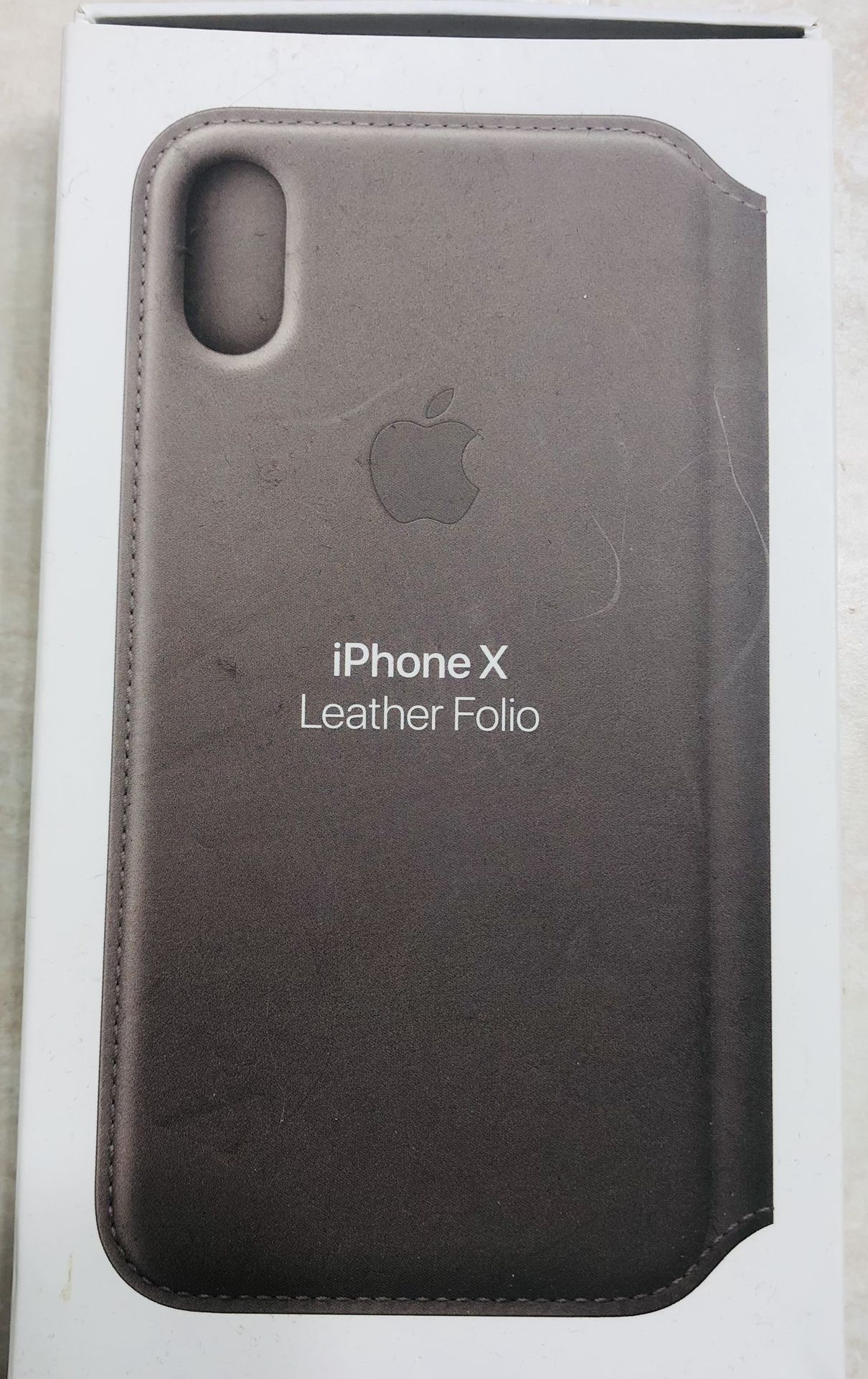 iPhone X Brown Leather Folio/Wallet Case - New!