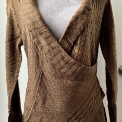 Brown Crossover Sweater, XL