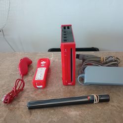 Nintendo Wii Red 🍒 W/ Wii sports game