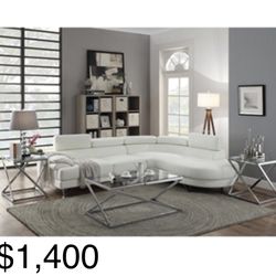 Modern White Sectional 