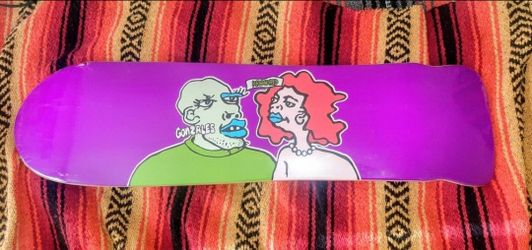 💥krooked Mark Gonz Gonzales 8.5"*Geegah Shape*ULTRA RARE OLDER KROOKED BOARD/CLASSIC GONZ GRAPHIC💥$65 Today Only 🎄+2 Free Pair Krooked Socks