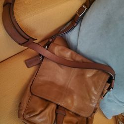 Soft Brown Leather Crossbody Purse Bag