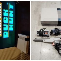 Vintage Nes With 2 Controllers And Light Gun Tested Working 