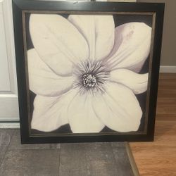 Black and white floral painting