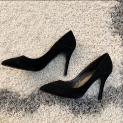 Black Suede Stiletto Heels 