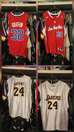 NFL & NBA Jerseys Lot - LeBron James, Kobe Bryant, Blake Griffin/Porter, Brees, Conner, Keller