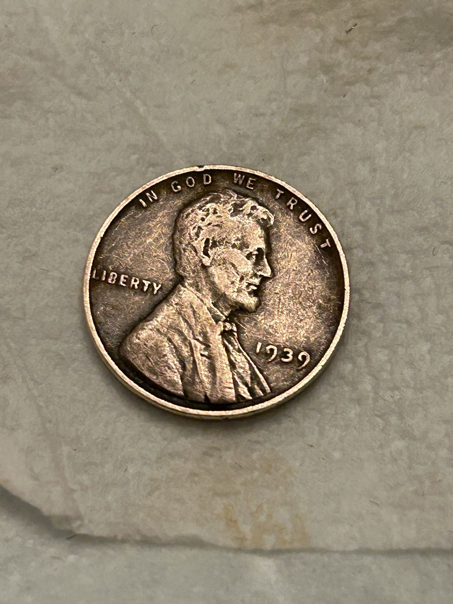 1939 Lincoln Penny Wheat No Mint Mark