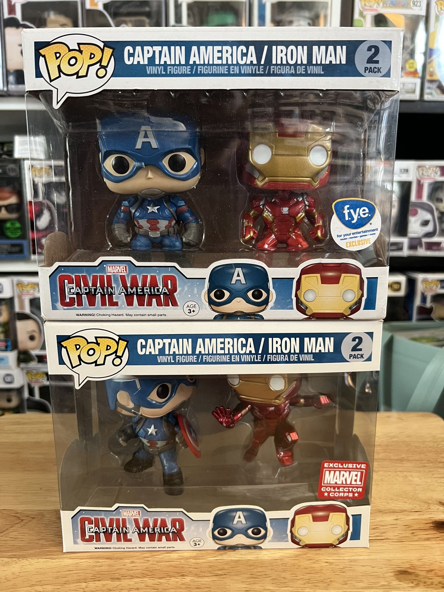 VAULTED EXCLUSIVE Iron Man Captain America Civil War Funko Pop