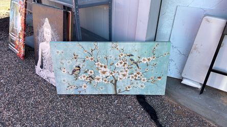 Cherry Blossom Birds Canvas Wall Art