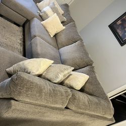 Tan/Gray Sofa