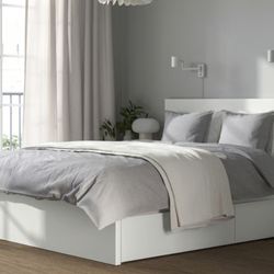 Queen Size High Bed Frame With 4 Storage Door From Ikea