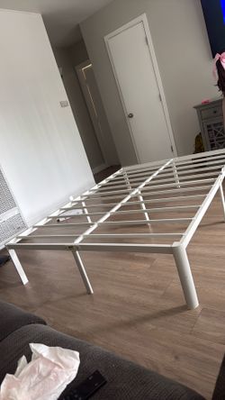 Foldable steel bed frame barely used 100$ mattress included for another 100$
