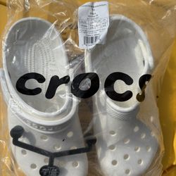 Brand New White Crocs m4/w6