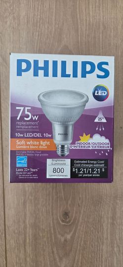 10w LED Soft white light (75w equivalent)