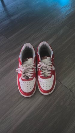 Red and white bapes size 8.5