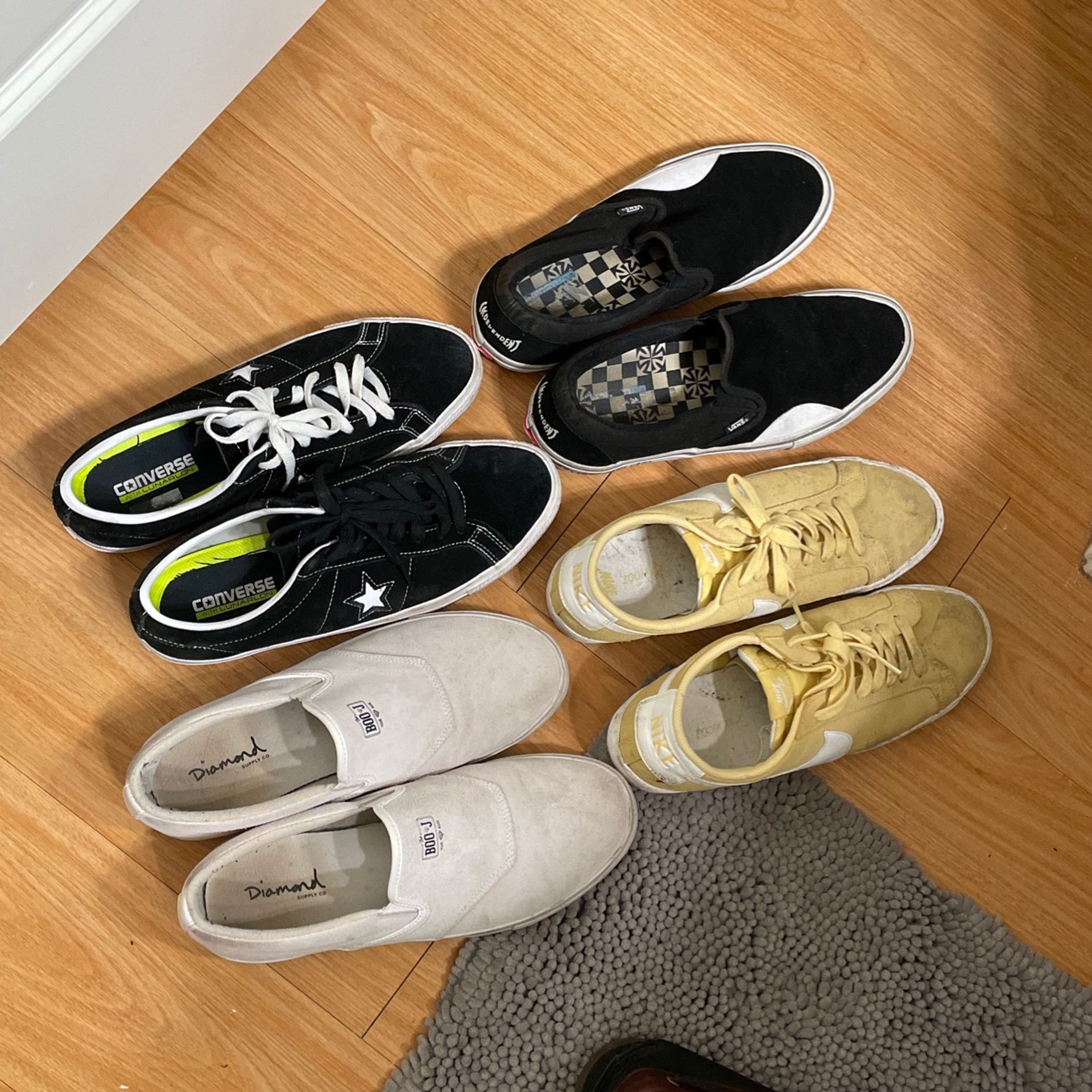 Converse, Nike, Vans Skate Shoes