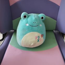 Ludwig The Blue Green Frog Hearts XOXO Valentines Squishmallow 8"