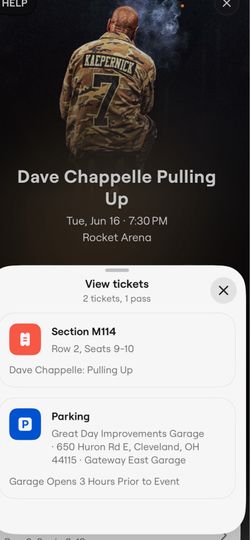 2 Dave Chappell tickets for tonight