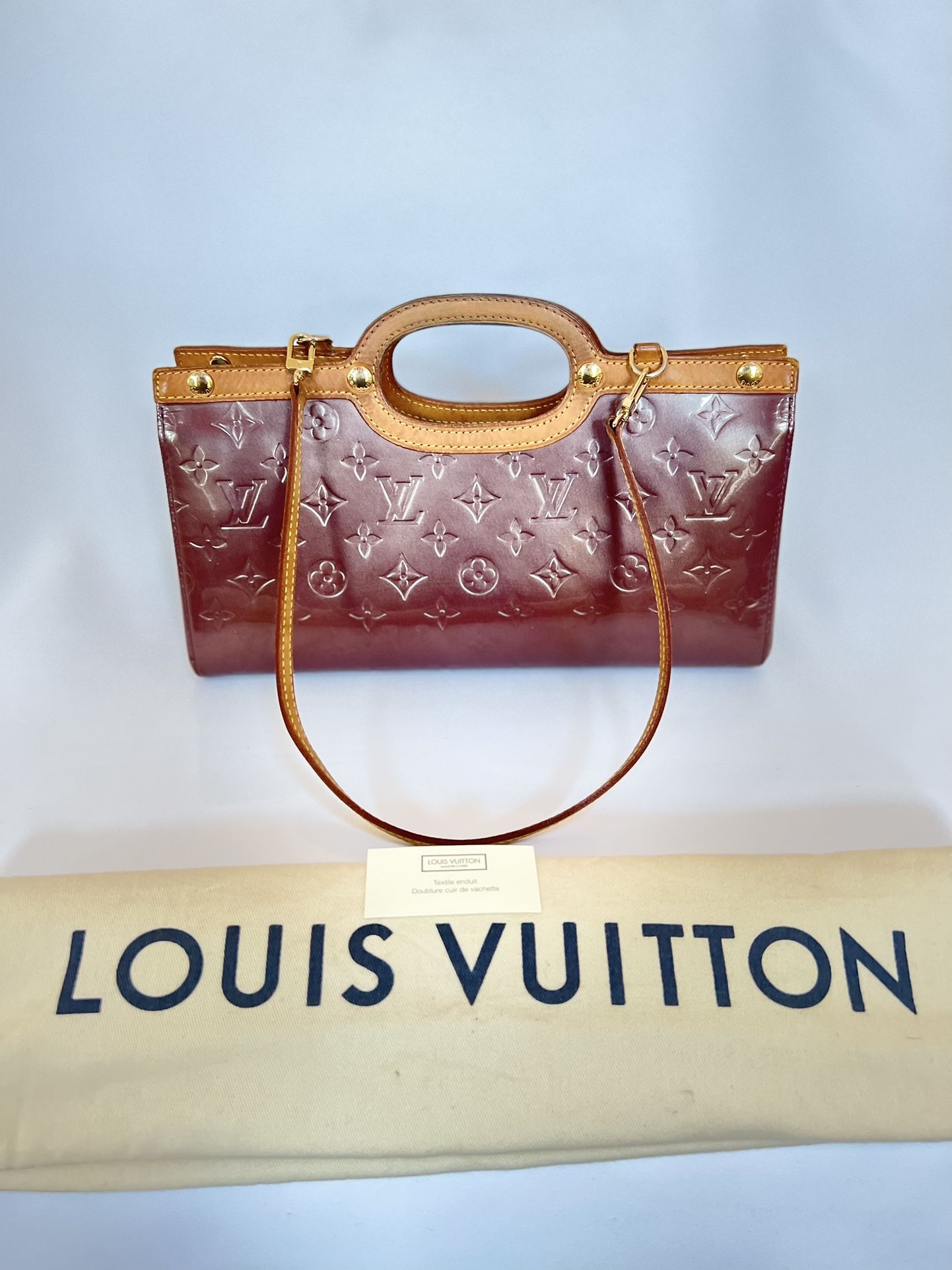 💯Authentic LOUIS VUITTON Roxbury Drive Vernis Leather Shoulder Bag