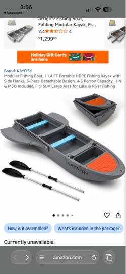 Fishing boat, portable fishing kayak