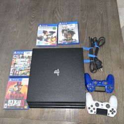 Ps4 Pro With 2 Controllers &4 Games 2 TB