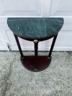 Green Marble Top Half Table