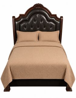 Queen bed frame, box spring and mattress