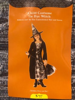 Girls tie dye witch Halloween costume work once great condition!