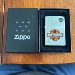 Harley Davidson Zippo Lighter, Bar & Shield Brushed Chrome