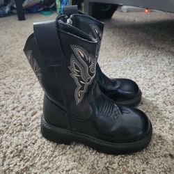 Little Boys Black Boots Size 8-9