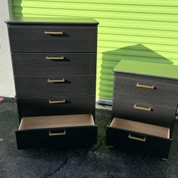 New Chest 5 Drawer And Nightstand For Sale✨